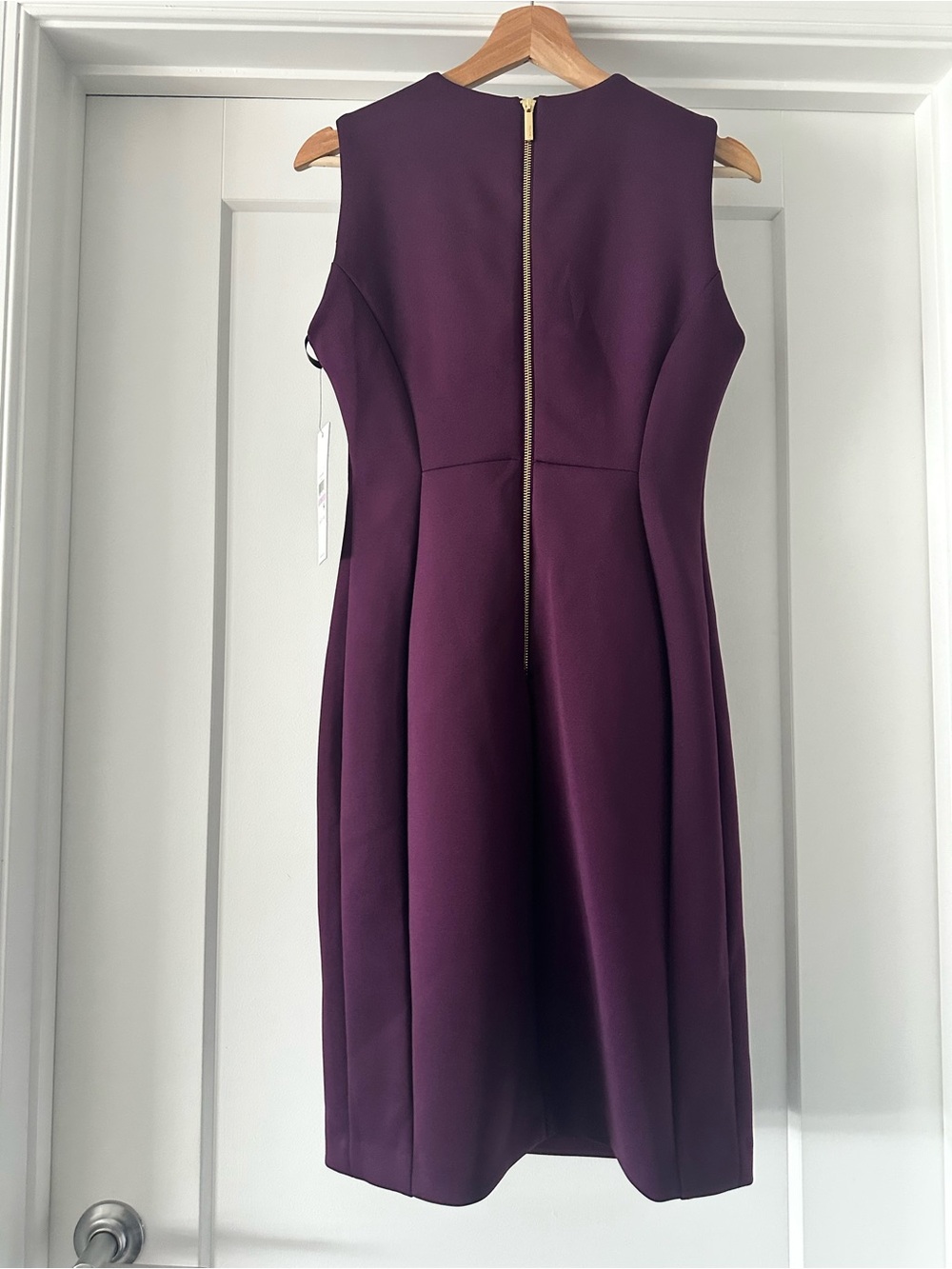 💜 NWT! Purple CALVIN KLEIN Sleeveless Scuba Dress - Size 10 - Picture 5 of 10